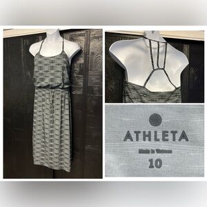 Athleta Ariel Novella Dress Maxi Outdoors Active Size 10 Lightweight Cinch Waist